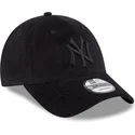 schwarze-verstellbare-curved-cap-mit-schwarzem-logo-9forty-cord-der-new-york-yankees-mlb-von-new-era