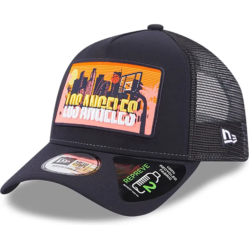 cepur-izliekta-truckeris-tumsi-zils-snapback-a-frame-repreve-license-plate-no-los-angeles-no-new-era