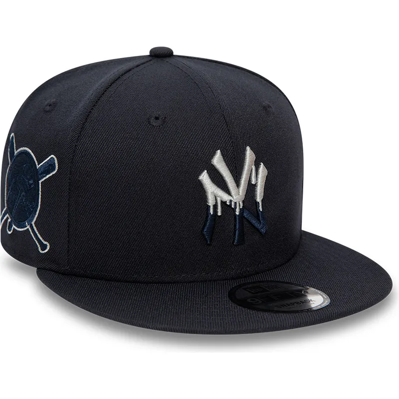 cepur-plakana-tumsi-zils-snapback-9fifty-team-drip-no-new-york-yankees-mlb-no-new-era