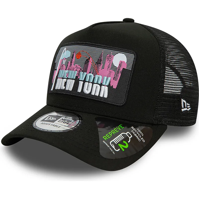 cepur-izliekta-truckeris-melns-snapback-a-frame-repreve-license-plate-no-new-york-no-new-era