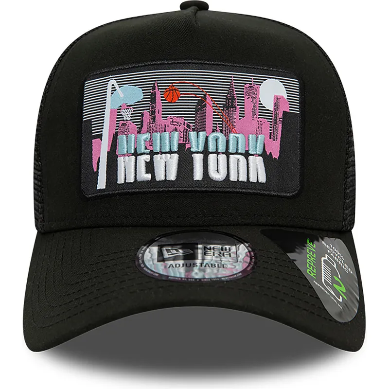 cepur-izliekta-truckeris-melns-snapback-a-frame-repreve-license-plate-no-new-york-no-new-era