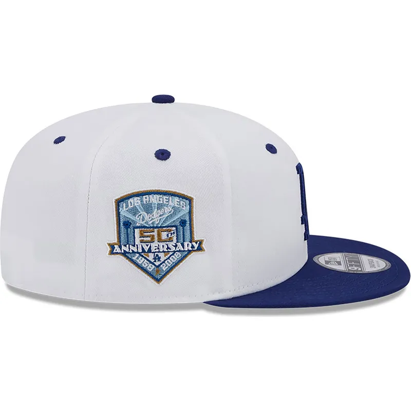 cepur-plakana-zils-snapback-9fifty-white-crown-patch-no-los-angeles-dodgers-mlb-no-new-era
