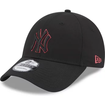 New Era Curved Brim 9FORTY Team Outline New York Yankees MLB Black Adjustable Cap