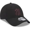 new-era-9forty-verstellbare-schwarze-kappe-mit-gebogenem-schirm-team-outline-new-york-yankees-mlb