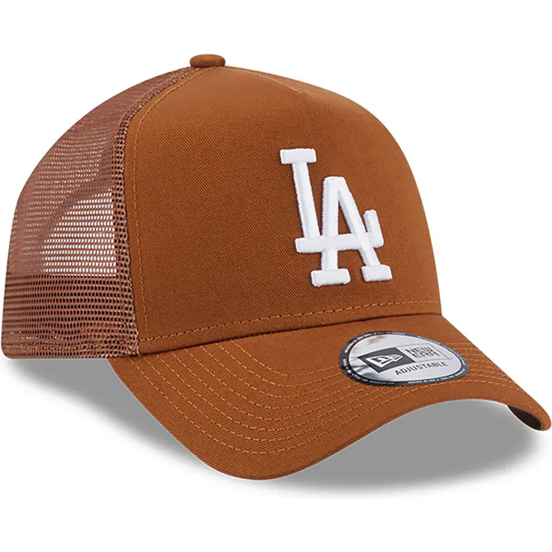 cepur-izliekta-truckeris-bruns-snapback-a-frame-league-essential-no-los-angeles-dodgers-mlb-no-new-era