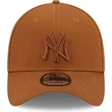 new-era-39thirty-league-essential-new-york-yankees-mlb-braune-gebogene-kappe-mit-braunem-logo