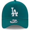 grune-trucker-kappe-a-frame-league-essential-der-los-angeles-dodgers-mlb-von-new-era