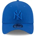 new-era-new-york-yankees-mlb-39thirty-league-essential-blaue-anpassbare-kappe-mit-gebogenem-schirm-und-blauem-logo