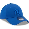 new-era-new-york-yankees-mlb-39thirty-league-essential-blaue-anpassbare-kappe-mit-gebogenem-schirm-und-blauem-logo