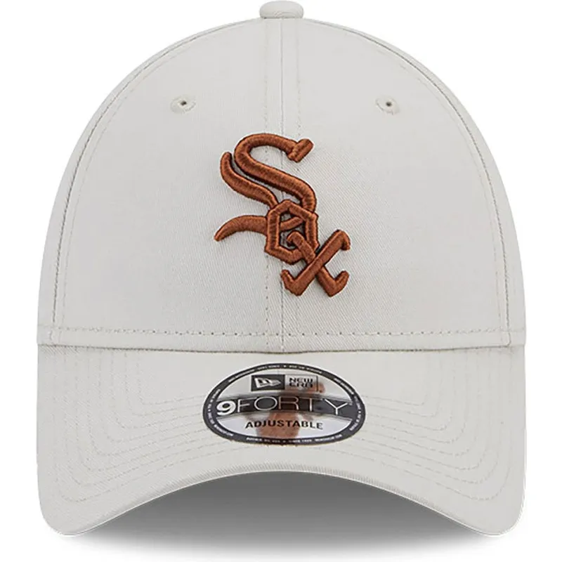 cap-izliekta-beige-adjustable-strap-marron-9forty-league-essential-no-chicago-white-sox-mlb-no-new-era