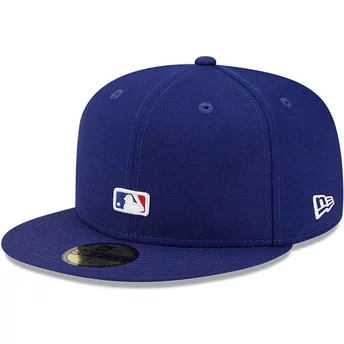 New Era Flat Brim 59FIFTY Reverse Logo Los Angeles Dodgers MLB Blue Fitted Cap