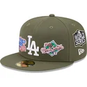 gorra-plana-verde-ajustada-59fifty-world-series-de-los-angeles-dodgers-mlb-de-new-era
