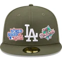 gorra-plana-verde-ajustada-59fifty-world-series-de-los-angeles-dodgers-mlb-de-new-era