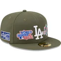 gorra-plana-verde-ajustada-59fifty-world-series-de-los-angeles-dodgers-mlb-de-new-era