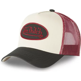 Von Dutch CLA4 Beige, Red and Black Trucker Hat