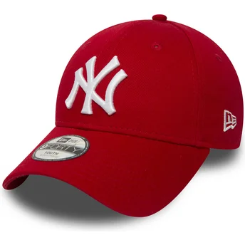 Gorra curva roja ajustable para niño 9FORTY Essential de New York Yankees MLB de New Era