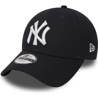 Marinblå böjd justerbar keps för barn 9FORTY Essential från New York Yankees MLB av New Era