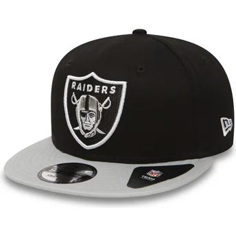 gorra-plana-gris-snapback-9fifty-cotton-block-de-las-vegas-raiders-nfl-de-new-era