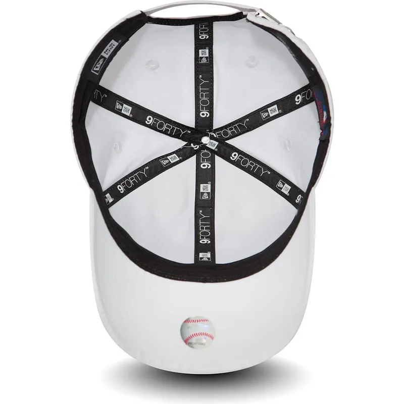 weisse-verstellbare-curved-cap-9forty-flawless-logo-der-new-york-yankees-mlb-von-new-era