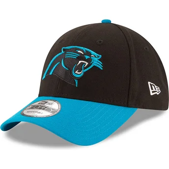 schwarze-und-blaue-verstellbare-curved-cap-9forty-the-league-der-carolina-panthers-nfl-von-new-era