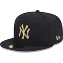 new-era-59fifty-new-york-yankees-mlb-laurel-sidepatch-navyblaue-passgenaue-kappe