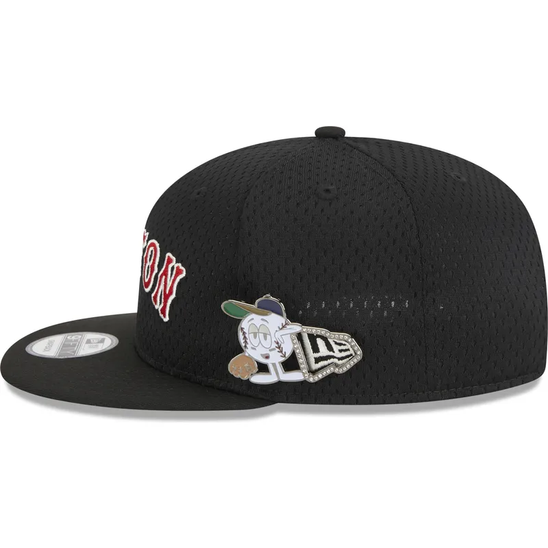 schwarze-flache-snapback-kappe-9fifty-post-up-pin-der-boston-red-sox-mlb-von-new-era