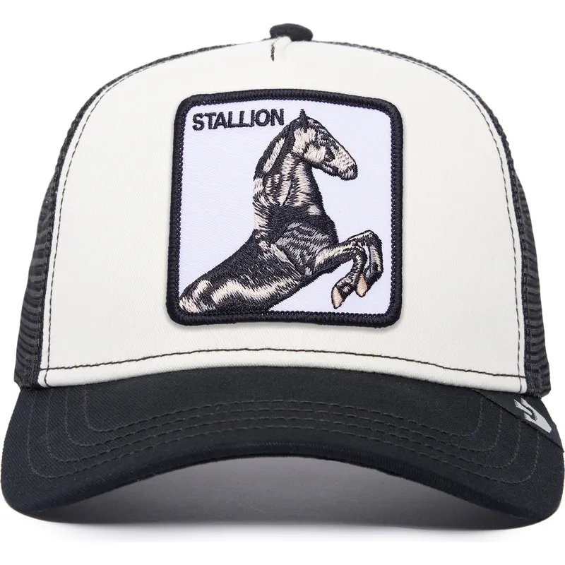 gorra-trucker-blanca-y-negra-caballo-stallion-the-farm-de-goorin-bros