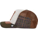 gorra-trucker-gris-marron-y-verde-buho-cum-laude-ass-play-the-farm-de-goorin-bros