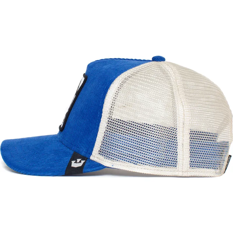 cepur-izliekta-truckeris-zils-snapback-sly-stallione-corduroy-the-farm-no-goorin-bros