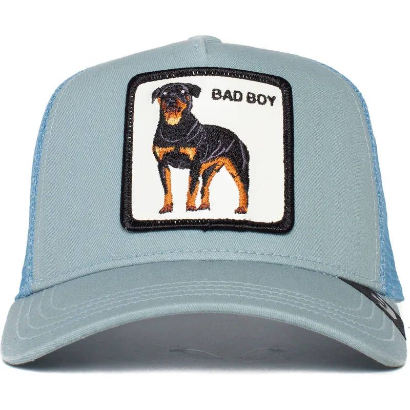 trucker-cap-blau-hund-rottweiler-bad-boy-truckin-the-farm-von-goorin-bros