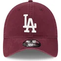verstellbare-9twenty-league-essential-kappe-in-burgunderrot-der-los-angeles-dodgers-mlb-von-new-era