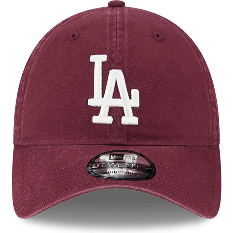 verstellbare-9twenty-league-essential-kappe-in-burgunderrot-der-los-angeles-dodgers-mlb-von-new-era