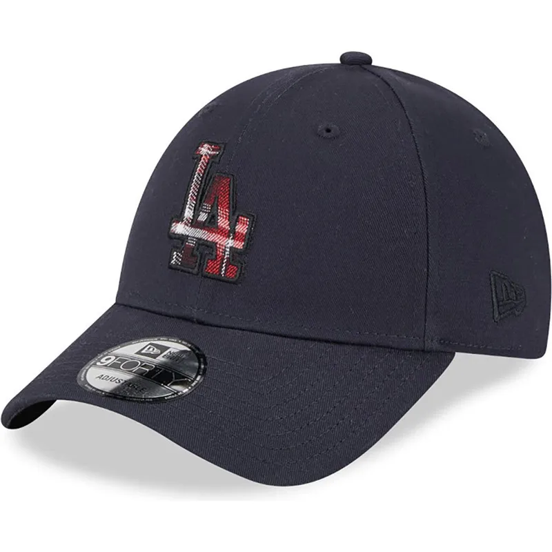 cepur-izliekta-tumsi-zils-regulejams-9forty-check-infill-no-los-angeles-dodgers-mlb-no-new-era