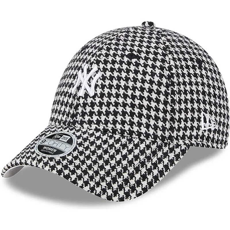 cepur-izliekta-melns-regulejams-9forty-houndstooth-no-new-york-yankees-mlb-no-new-era