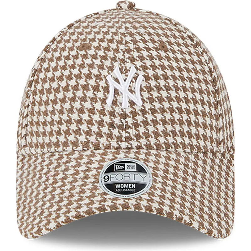 cepur-izliekta-bruns-regulejams-9forty-houndstooth-no-new-york-yankees-mlb-no-new-era