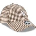 cepur-izliekta-bruns-regulejams-9forty-houndstooth-no-new-york-yankees-mlb-no-new-era