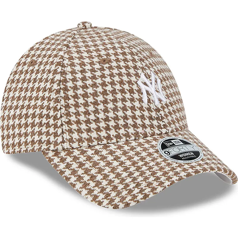 cepur-izliekta-bruns-regulejams-9forty-houndstooth-no-new-york-yankees-mlb-no-new-era