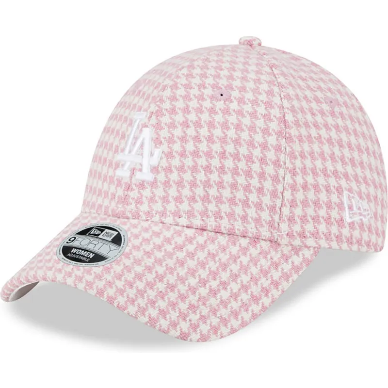cepur-izliekta-roza-regulejams-9forty-houndstooth-no-los-angeles-dodgers-mlb-no-new-era