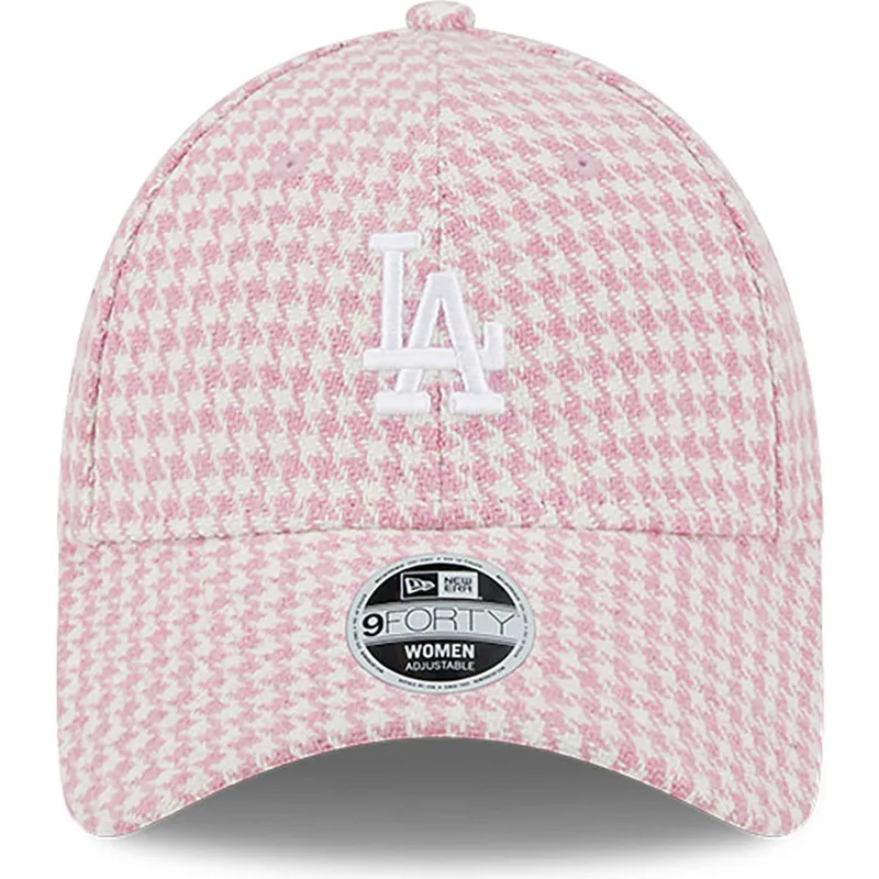 cepur-izliekta-roza-regulejams-9forty-houndstooth-no-los-angeles-dodgers-mlb-no-new-era