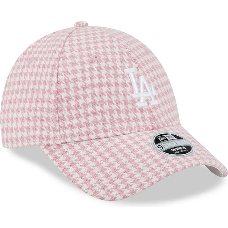 cepur-izliekta-roza-regulejams-9forty-houndstooth-no-los-angeles-dodgers-mlb-no-new-era