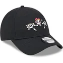 verstellbare-schwarze-kinder-cap-9forty-mit-gebogenem-schirm-von-petalo-burbuja-und-cactus-die-powerpuff-girls-von-new-era