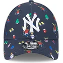verstellbare-marineblaue-kinderkappe-9forty-festive-new-york-yankees-mlb-von-new-era