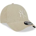 new-era-curved-brim-9forty-wide-cord-new-york-yankees-mlb-beige-adjustable-cap