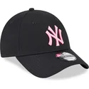 verstellbare-schwarze-gebogene-kappe-mit-rosa-logo-9forty-neon-new-york-yankees-mlb-von-new-era