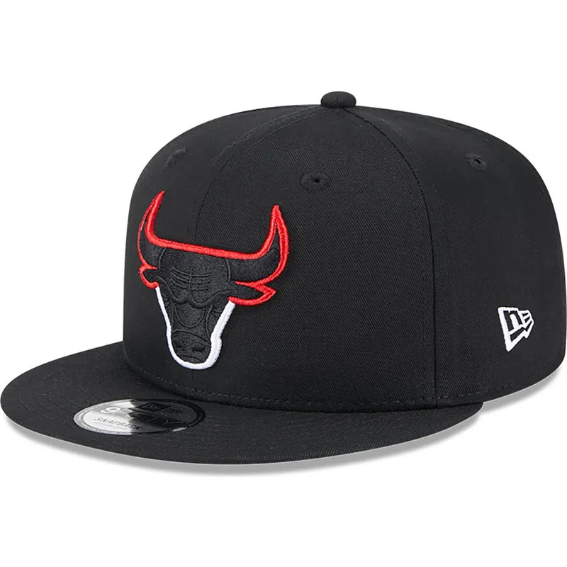 cepur-plakana-melns-snapback-9fifty-split-no-chicago-bulls-nba-no-new-era