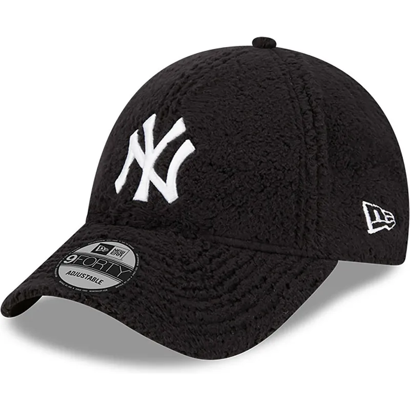 schwarze-verstellbare-curved-cap-9forty-teddy-der-new-york-yankees-mlb-von-new-era