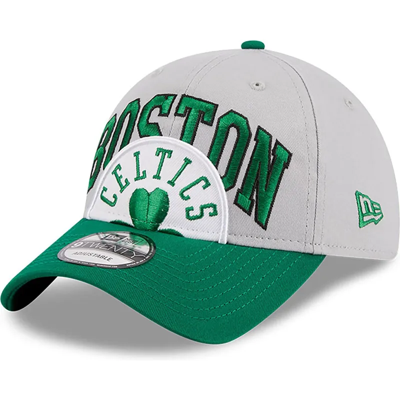 graue-und-grune-verstellbare-curved-cap-9twenty-tip-off-2023-der-boston-celtics-nba-von-new-era