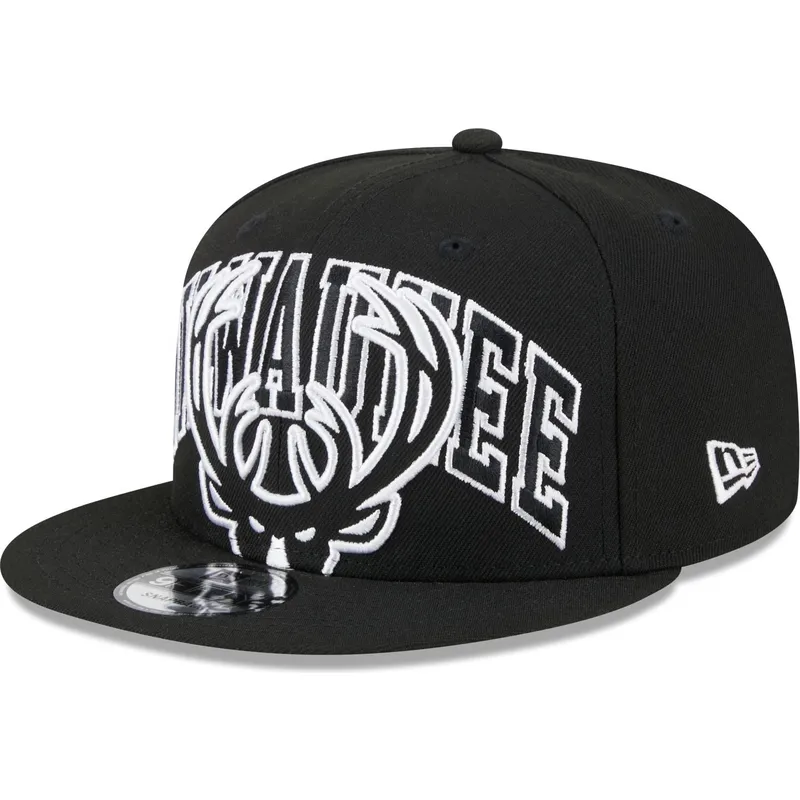 cepur-plakana-melns-snapback-9fifty-tip-off-2023-no-milwaukee-bucks-nba-no-new-era