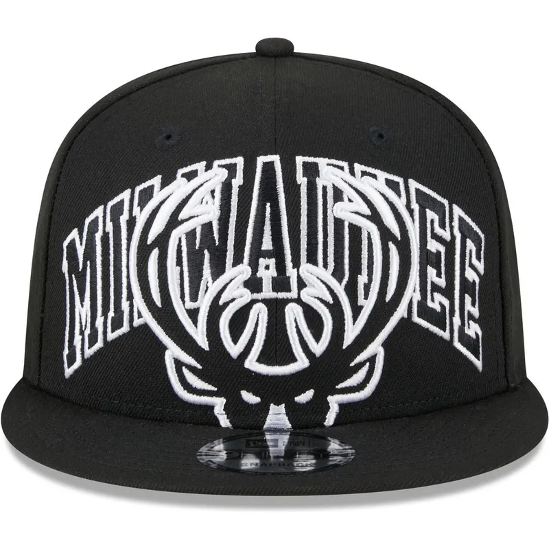 cepur-plakana-melns-snapback-9fifty-tip-off-2023-no-milwaukee-bucks-nba-no-new-era