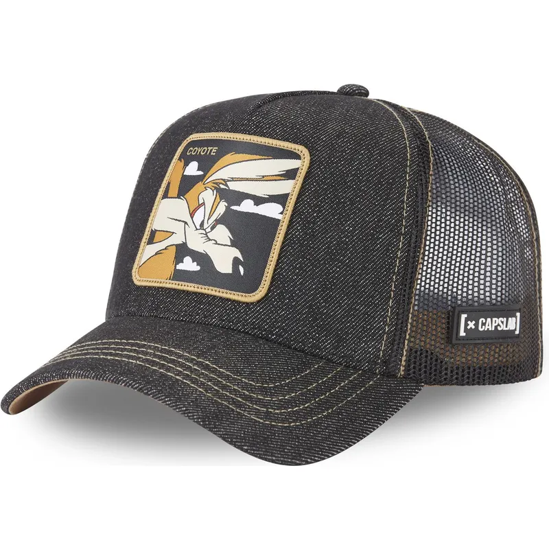 cepur-izliekta-truckeris-melns-snapback-denim-loo8-coy2-koijots-looney-tunes-no-capslab
